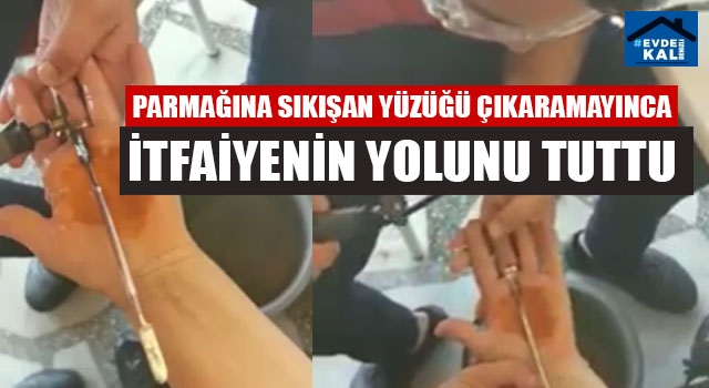 Parmağına Sıkışan Yüzüğü Çıkaramayınca İtfaiyenin Yolunu Tuttu