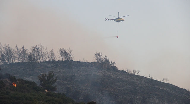 Menderes orman yangınının söndürme çalışmaları devam ediyor