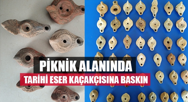 Denizli’de piknik yapma bahanesiyle tarihi eser satan kaçakçıya baskın