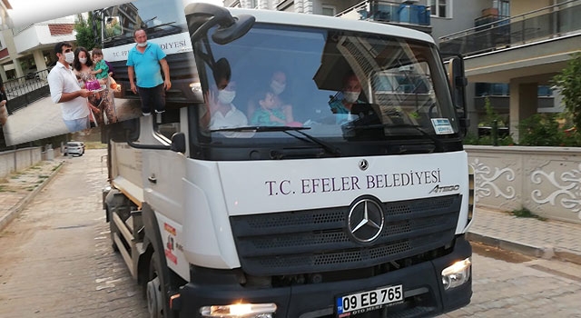 Efeler’de 2 Yaşındaki Yaman'ın Çöp Kamyonuna Binme Hayali Gerçek Oldu