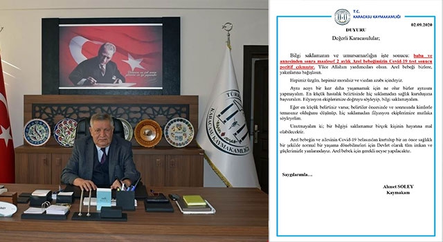 Henüz 2 aylık olan Arel bebek korona virüse yakalandı