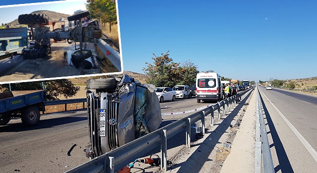 Kula’da traktör ile otomobil çarpıştı Şerife Dere öldü