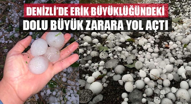 Denizli’de erik büyüklüğündeki dolu büyük zarara yol açtı
