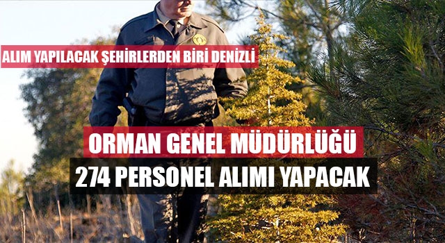Orman Genel Müdürlüğü 274 Personel Alımı Yapacak