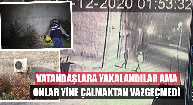Vatandaşlara yakalandılar ama onlar yine çalmaktan vazgeçmedi