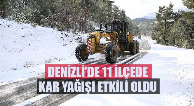 Denizli’de 11 ilçede kar yağışı etkili oldu