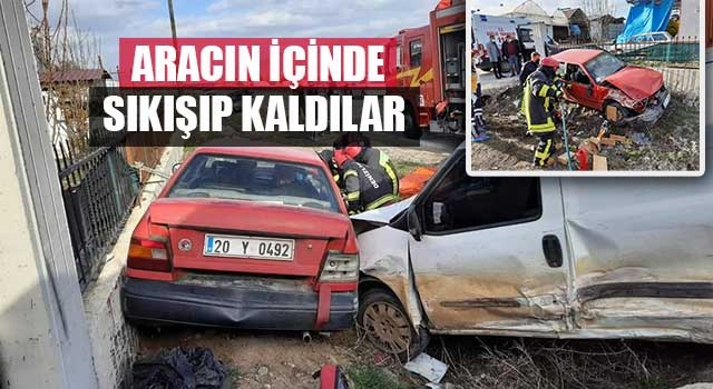 Aracın içinde sıkışıp kaldılar