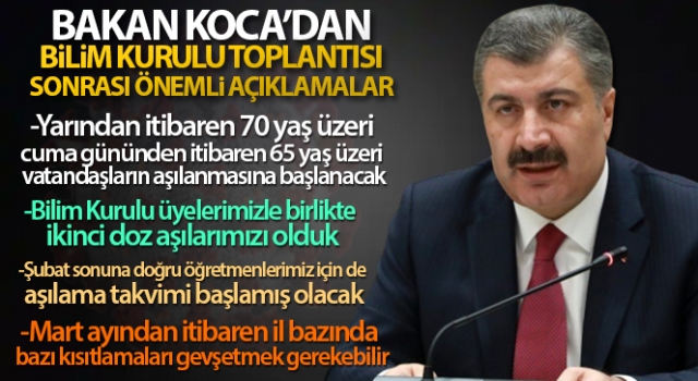 Bakan Koca'dan Koronavirüs Bilim Kurulu Toplantısı sonrası açıklama
