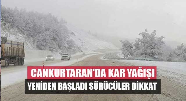 Cankurtaran'da kar yağışı yeniden başladı sürücüler dikkat