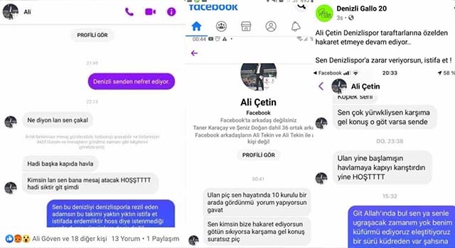 Denizlispor Başkanı Ali Çetin'den skandal sözler