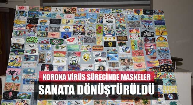 Korona virüs sürecinde maskeler sanata dönüştürüldü