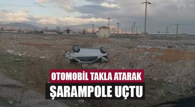 Otomobil takla atarak şarampole uçtu