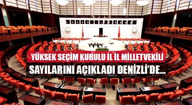 Yüksek Seçim Kurulu İl İl Milletvekili sayılarını açıkladı Denizli’de…
