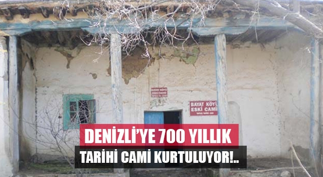 Denizli’de 700 yıllık tarihi Bayat Cami’nde restore çalışmaları başladı