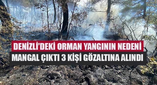 Denizli’deki orman yangının nedeni mangal çıktı 3 kişi gözaltına alındı