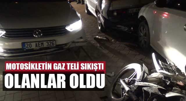 Motosikletin gaz teli sıkıştı olanlar oldu
