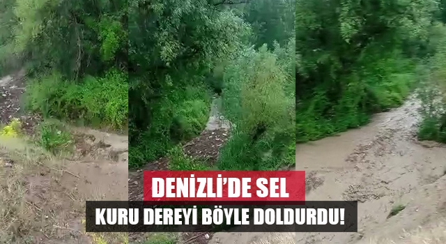 Denizli’de sel aylardır kuru olan dereyi suyla doldurdu