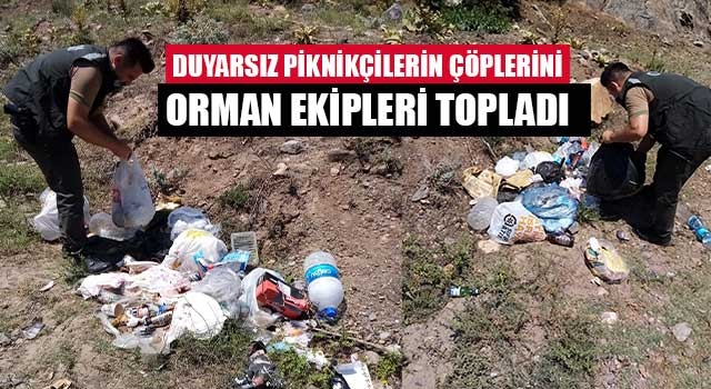 Denizli'de duyarsız piknikçilerin çöplerini orman ekipleri topladı