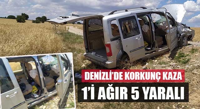 Çivril ilçesinde kazada 5 kişi yaralandı