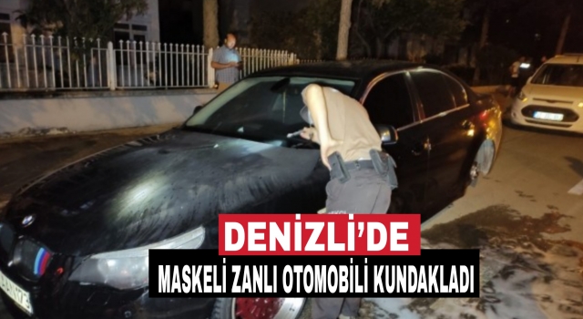 Denizli’de maskeli zanlı park halindeki otomobil kundakladı