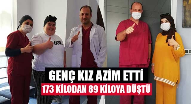 Denizli'de genç kız azim etti 173 kilodan 89 kiloya düştü