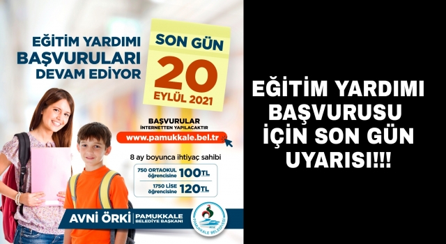 Pamukkale'de eğitim yardımı başvuruları yarın sona eriyor