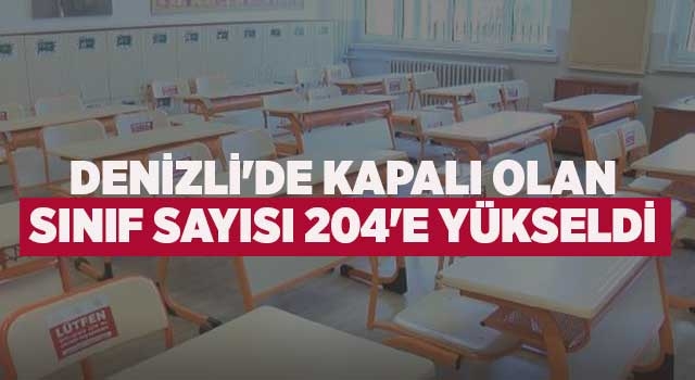 Denizli'de kapalı olan sınıf sayısı 204'e yükseldi