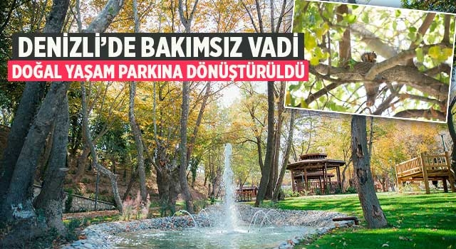 Denizli'de bakımsız vadi doğal yaşam parkına dönüştürüldü