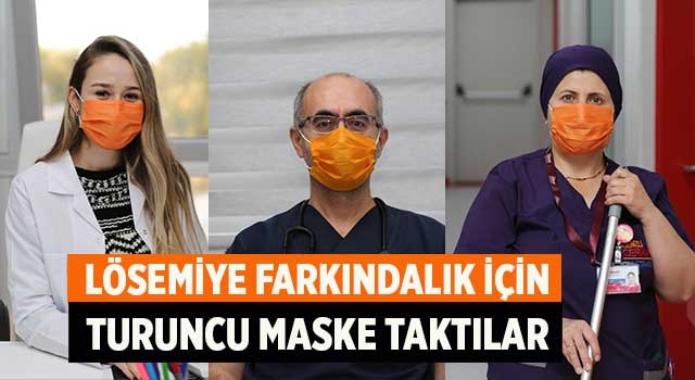 Lösemiye farkındalık için turuncu maske taktılar