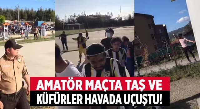 Denizli’de amatör maçta istenmeyen görüntüler