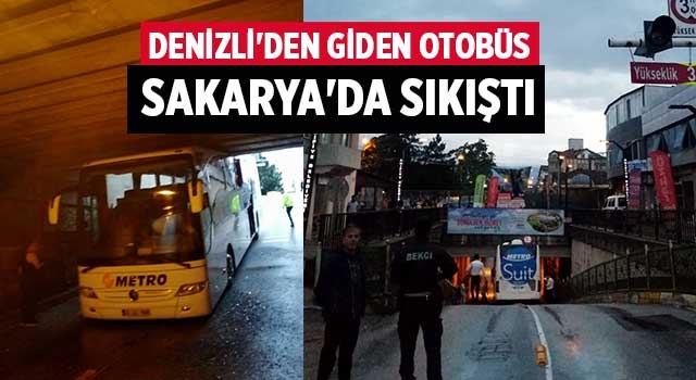 Denizli'den giden otobüs Sakarya'da sıkıştı