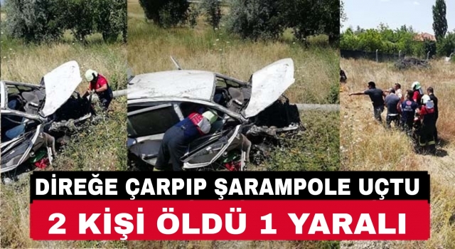 Denizli’de takla atan otomobil şarampole uçtu 2 ölü 1 yaralı