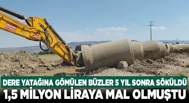 Denizli'de 1,5 milyon liraya mal olan büzler 5 yıl sonra söküldü