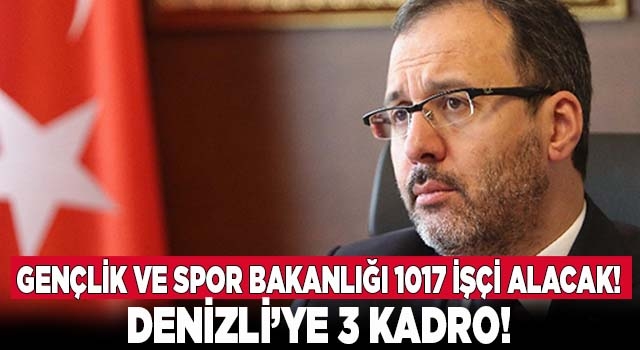 Denizli’de Gençlik ve Spor İl Müdürlüğüne 3 sürekli işçi alınacak