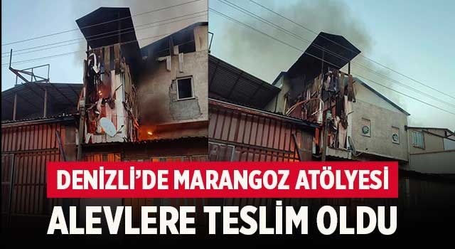 Denizli'de Marangoz atölyesi alevlere teslim oldu