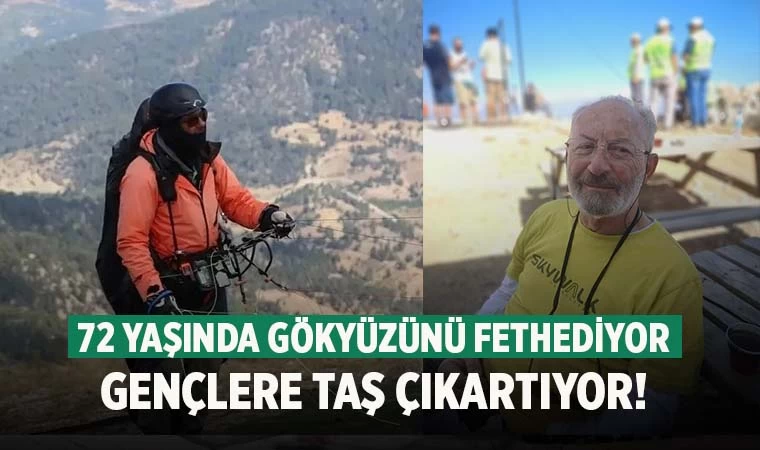 Denizli'de 72 yaşındaki paraşütçü gençlere taş çıkartıyor