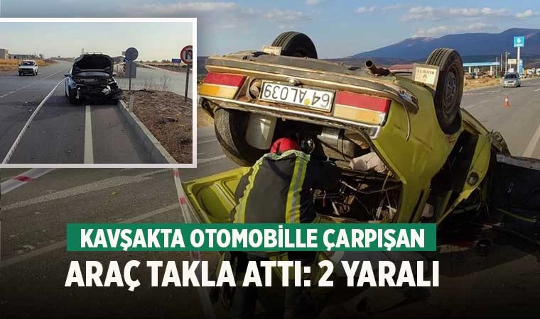 Çivril'de iki araç çarpıştı 2 kişi yaralandı