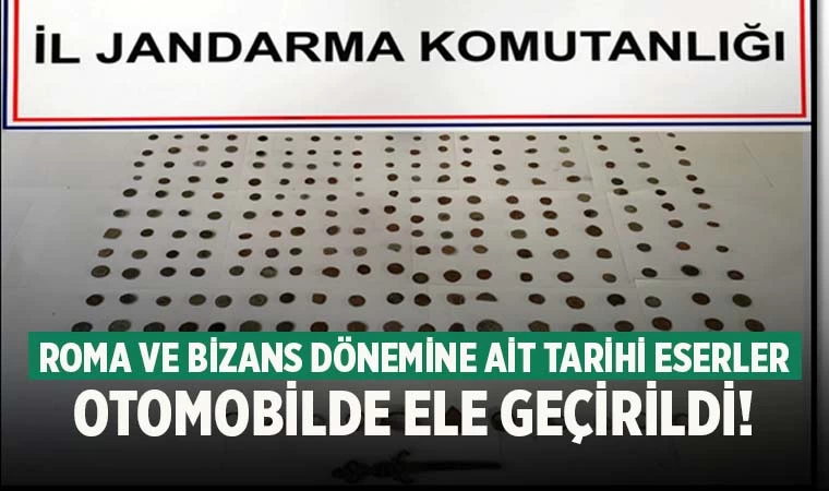 Denizli'de bir otomobilde Roma ve Bizans dönemine ait tarihi eserler ele geçirildi