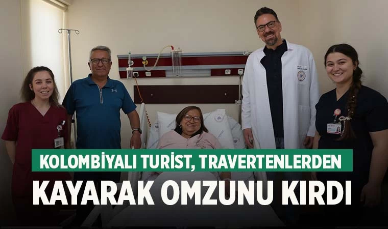 Denizli'de Kolombiyalı turist, travertenlerden kayarak omzunu kırdı