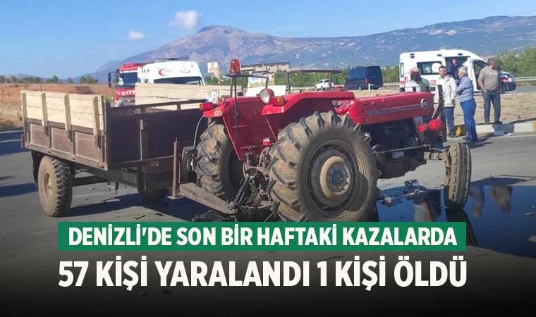 Denizli'de son bir haftaki kazalarda 57 kişi yaralandı 1 kişi öldü
