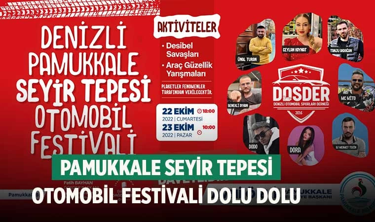 Pamukkale Seyir Tepesi Otomobil Festivali dolu dolu