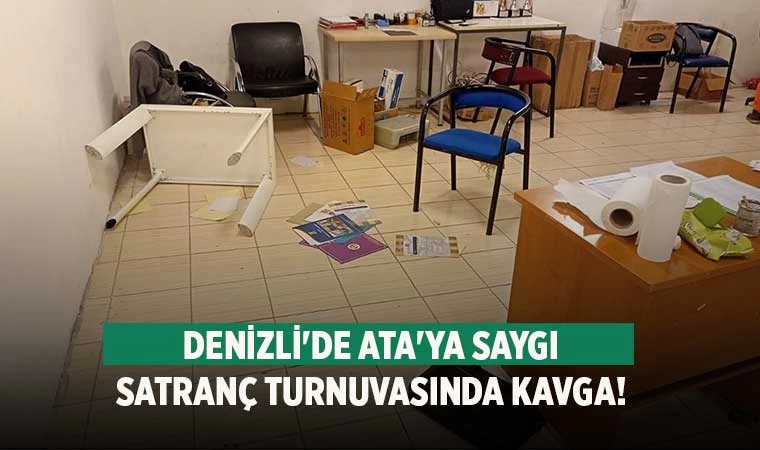 Denizli'de Ata'ya saygı satranç turnuvasında kavga!