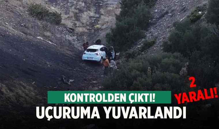 Denizli'de otomobil uçuruma yuvarlandı: 2 yaralı