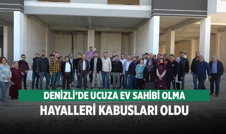 Denizli'de  sözleşmesi feshedilen müteahhidin çalışanları, kooperatif yöneticilerini darp etti