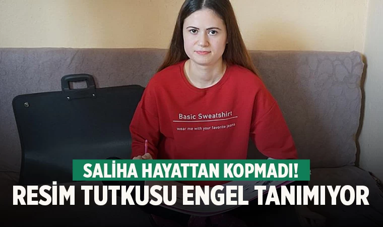 Denizli'de polinöropati hastası Saliha Karaduman, hayata resimle tutunuyor