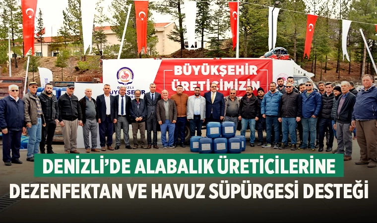Denizli'de Alabalık üreticilerine dezenfektan ve havuz süpürgesi desteği