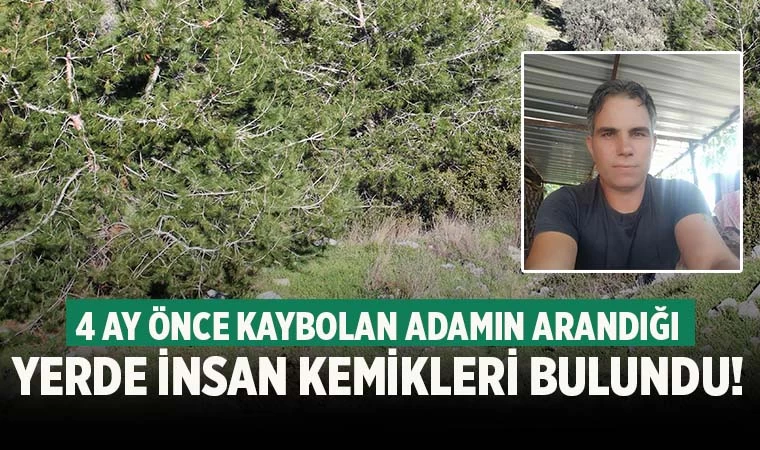 4 ay önce kaybolan adamın arandığı yerde kemikler bulundu