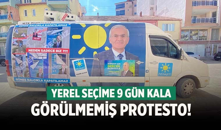 Denizli'de İYİ Partili aday tepki amaçlı Ak Partili adayın afişlerini araçlarında taşıdı