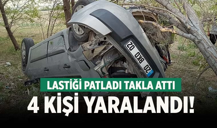 Denizli’den yola çıkan aile kaza yaptı; 4 yaralı
