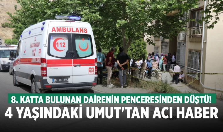 Denizli'de 8. kattaki evin penceresinden düşen 4 yaşındaki çocuk öldü